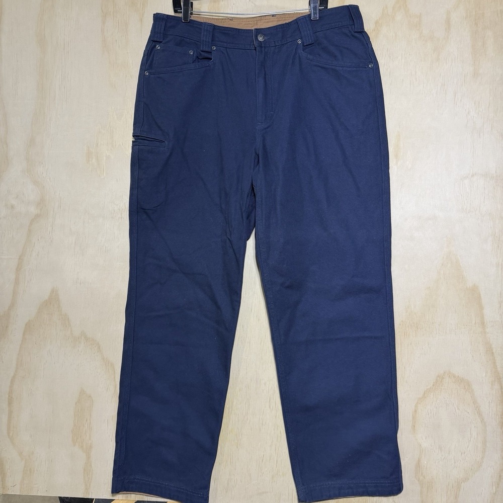 Duluth‎ Trading Co Carpenter Pants Mens 38x32 Blue Collar Work Utility Canvas